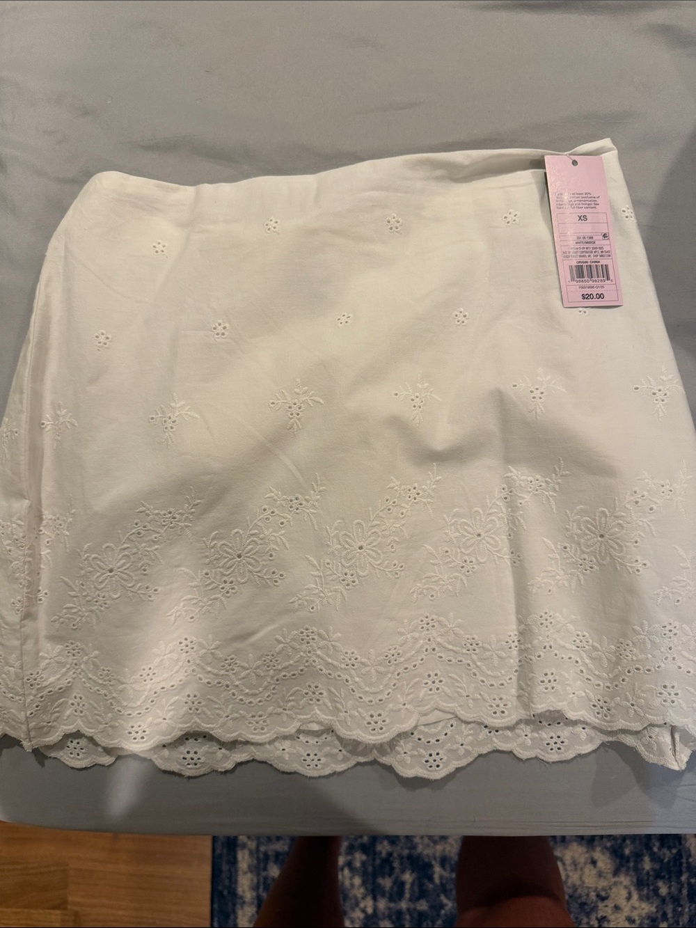 Wildfox White Eyelet Embroidered Mini Skirt